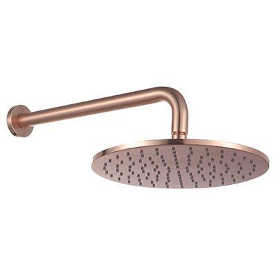 Shower Head and Wall Arm Round - Rose